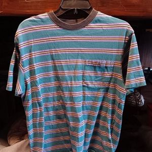 Green and purple striped Tee - Lightly used, XS